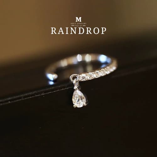MEET💕แหวนเงิน แหวนเงินแท้ Raindrop แหวนผู้หญิง แหวนเงินแท้ 