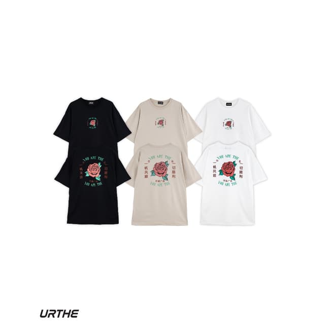 URTHE - เสื้อยืด สกรีนลาย รุ่น YOU ROSE