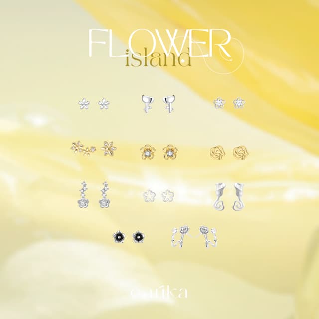 earika.earrings - flower island collection รวมต่างหูดอกไม้ขน
