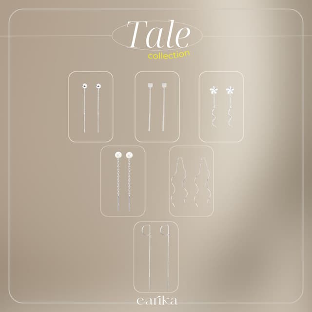 earika.earrings - tale collection ต่างหูห้อยสายโซ่ก้านเงินแท