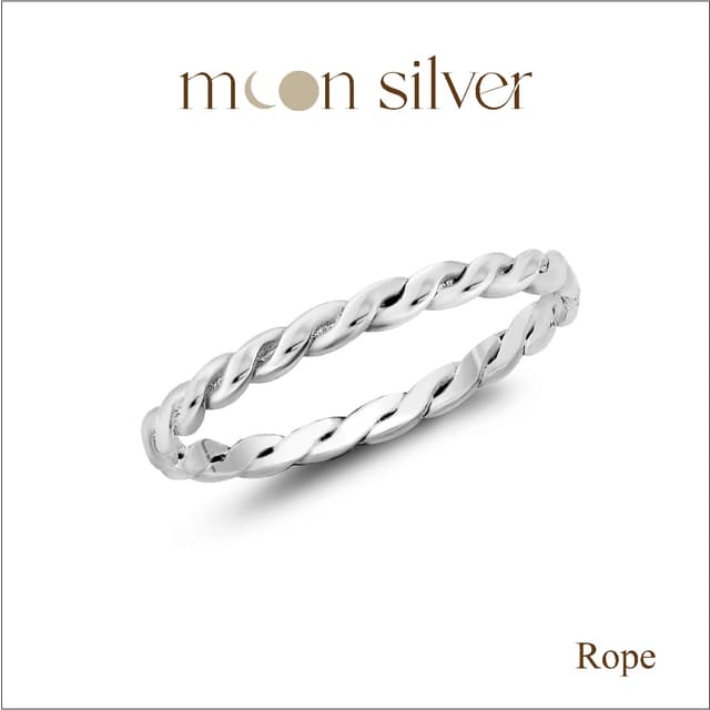 Moonsilver แหวนเงิน รุ่น Rope แหวนเงินแท้925 แหวนมินิมอล ไม่