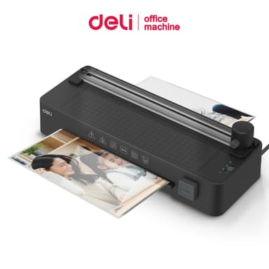 [ฟรีที่ตัดมุม] Deli เครื่องเคลือบกระดาษ A4 เครื่องเคลือบเอกสาร 4in1 260mm/min มีแท่นตัด Laminator