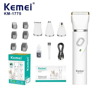 ชุดอุปกรณ์ตัดขนน้องสุนัข-แมว ปัตตาเลี่ยนตัดขนสัตว์เลี้ยง ที่ตัดขนแมว ที่ตัดขนหมา 4in1 Kemei KM-1775 พร้อมหัวตัด4แบบ