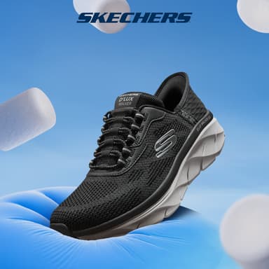 Skechers สเก็ตเชอร์ส รองเท้าลำลองผู้ชาย Men Slip-ins Sport D'Lux Walker 2.0 Rezinate Casual Shoes - 232446-BKGY