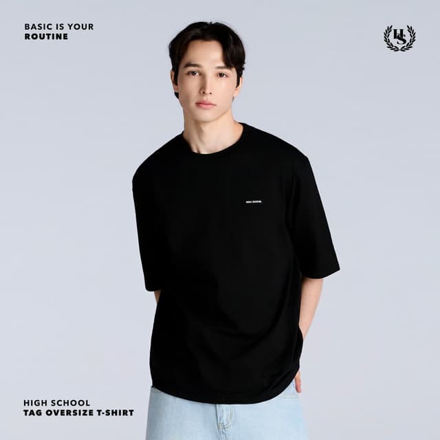 Highschool Basic Collection : Routine Tag Oversize Tee เสื้อ