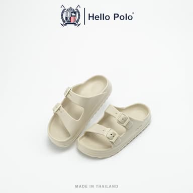 Hello Polo  รองเท้าแตะผู้หญิง รองเท้าแตะสายคาดคู่ วัสดุ EVA กันลื่น พื้นหนา ทนต่อการสึกหรอ เบาสบาย ลำลอง HP8051