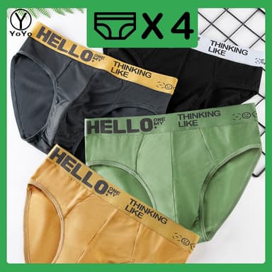 YOYO กางเกงในผู้ชายHELLO (ชุด 4 ตัว) กางเกงในผ้านิ่มใส่สะบาย รุ่นA86