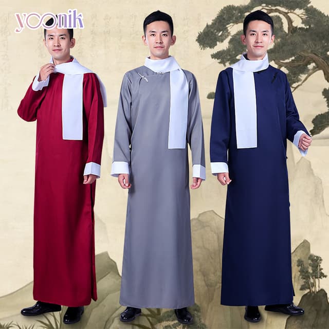 ชุดเจ้าพ่อเซี่ยงไฮ้ สีพื้น เรียบหรู ชุดจีนโบราณ เหมาะสำหรับง