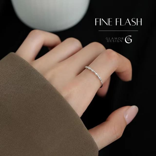 GLAMOR✨แหวนเงินแท้ Fine Flash แหวนเงิน แหวนเพชร แหวนแฟชั่น แ