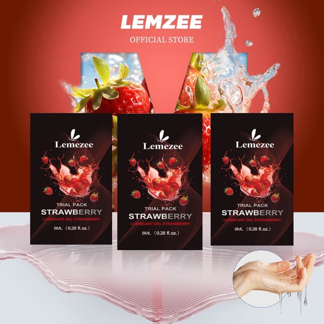 【ชุดทดลอง】Lemezee เจลหล่อลื่น 8ML กลิ่นสตรอเบอร์รี่ เก็บเป็น