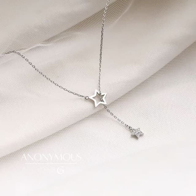 GLAMOR✨จี้สร้อยคอ Anonymous สร้อยคอรูปดาว สร้อยคอเงินแท้925 