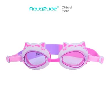 AQUA2UDE MINI MEOW PINK  แว่นตาว่ายน้ำเด็กสำหรับเด็ก 3 ขวบขึ้นไป ผ่านมาตรฐานความปลอดภัยจากอเมริกา