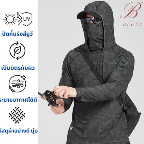 B BLUES แจ็กเก็ตผู้ชาย UPF50+ เสื้อแจ็กเก็ตกันแดด ป้องกันรัง