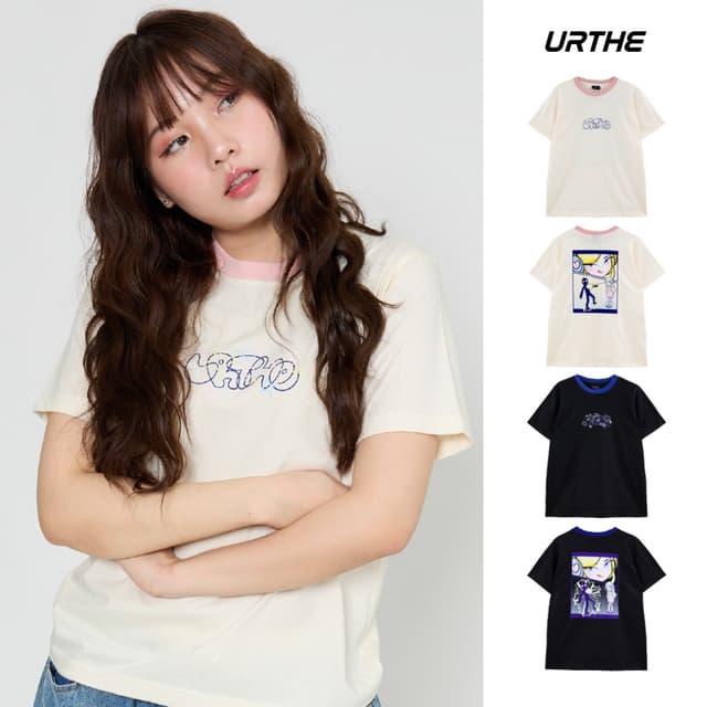 URTHE - เสื้อยืด สกรีนลาย Col. FUR24 รุ่น HEARTBEAT