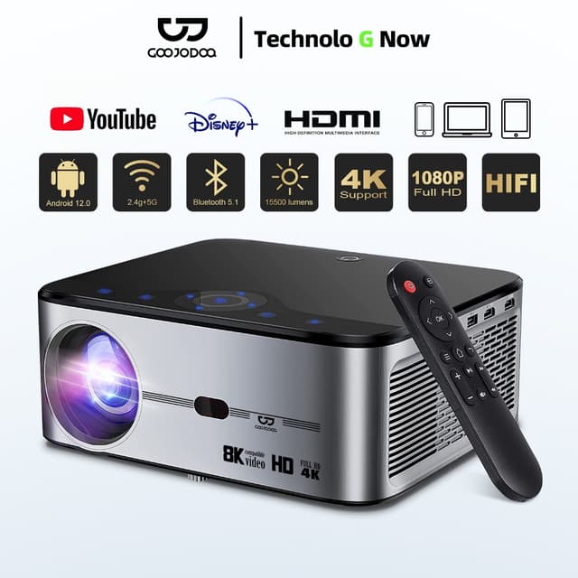 GOOJODOQ เครื่องฉายภาพโปรเจคเตอร์ Full HD 1080p 700 ANSI รอง
