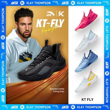 ANTA KT FLY รองเท้าบาสเก็ตบอลผู้ชาย Klay Thompson A-SHOCK รองเท้าบาสแท้ 812331606 Official Store