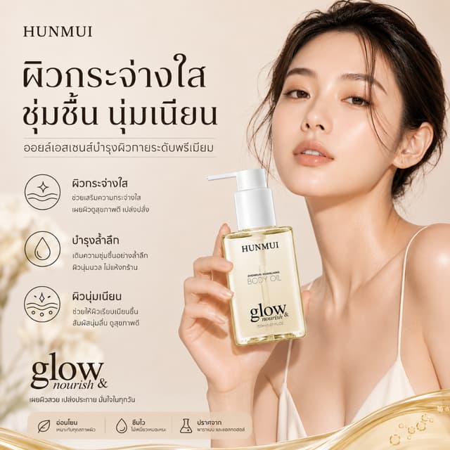 1 แถม 1  Premium Body Oil พรีเมียม บอดี้ ออยล์ ขนาด 150 ml