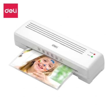 Deli เครื่องเคลือบบัตร A4  เครื่องเคลือบเอกสาร เคลือบร้อนและเย็น ตัดไฟอัตโนมัติ แข็งแรง Laminator