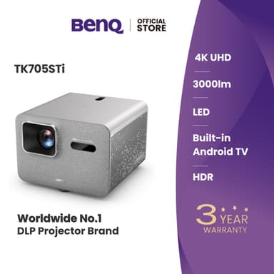 BenQ TK705STi 4K 3000lm HDR Short Throw Built-in Google TV Home Entertainment Projector