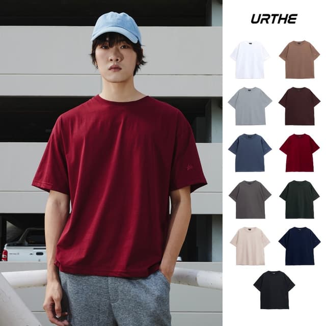 URTHE - เสื้อยืด แขนสั้น รุ่น BASIC LIGHTWEIGHT CREW NECK T-