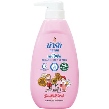น่ารักโลชั่นเด็ก ออร์แกนิก ดับเบิ้ลฟลอรัล 320 มล. (สีชมพู)