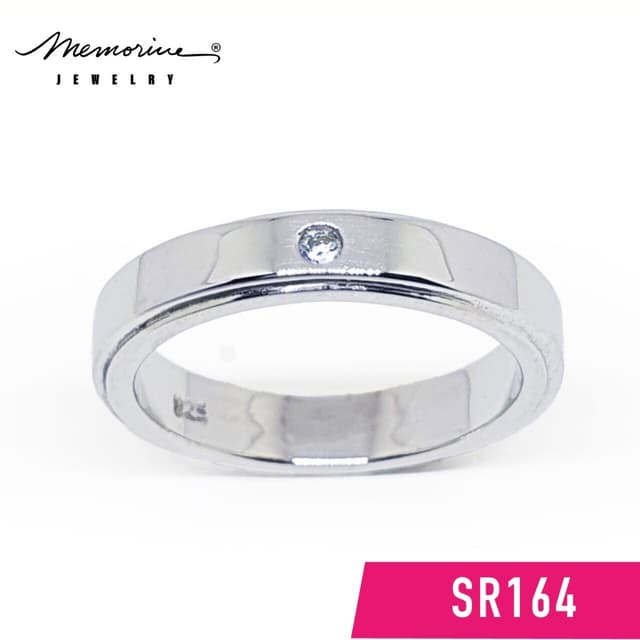 Memorine Jewelry แหวนเงินแท้ 925 ฝังเพชรสวิส (CZ) : SR164