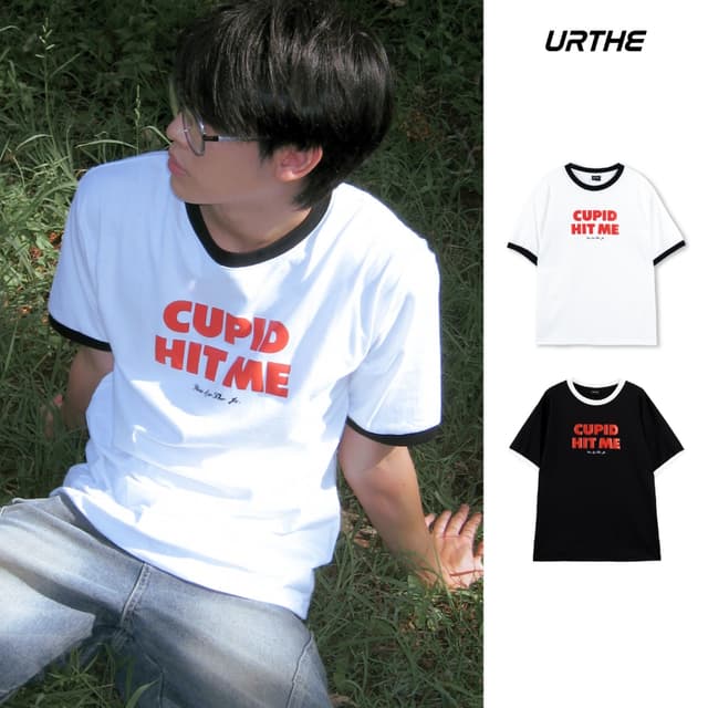 URTHE - เสื้อยืด พิมพ์ลาย รุ่น CUPID HIT ME T-SHIRT