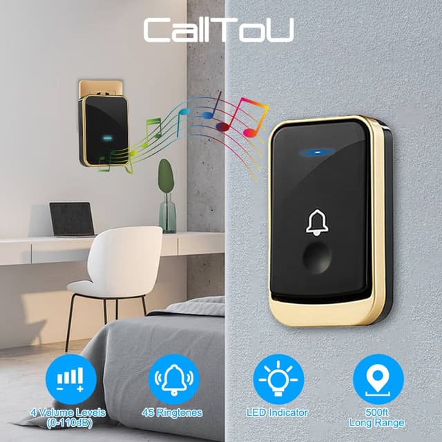 CALLTOU กริ่งประตูไร้สายดิจิตอล ระยะ 300 เมตร ติดตั้งง่าย ไม
