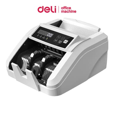 Deli เครื่องนับเงิน เครื่องนับธนบัตรอัตโนมัติ 8in1 ตรวจธนบัตรปลอม นับเร็ว แม่นยำ Bill Counter