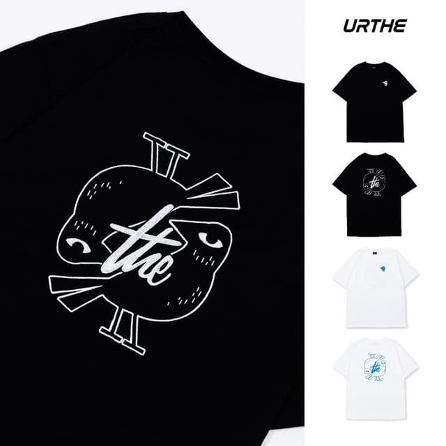 URTHE - เสื้อยืด ปักลาย Oversize รุ่น THE CROW T-SHIRT