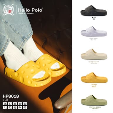 Hello Polo รองเท้าแตะผู้หญิง รองเท้านิ่มเหมือนเหยียบขี้ 4CM รองเท้าพื้นหนา เพิ่มความสูง แฟชั่นเมื่อออกนอก HP8018