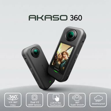 AKASO 360 | กล้อง 360 องศา | Action Camera | โปรโมชั่นพิเศษสำหรับ Creator Combo Set รับแบตเตอรี่ 3 ก้อน เริ่ม 27 พ.ค.นี้