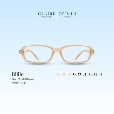 CLAIRE : (BL) แว่นกรองแสงUV รุ่น "Billie" ไม่มีค่าสายตา กันแดดUV400 | เลนส์ออกแดดไม่เปลี่ยนสี