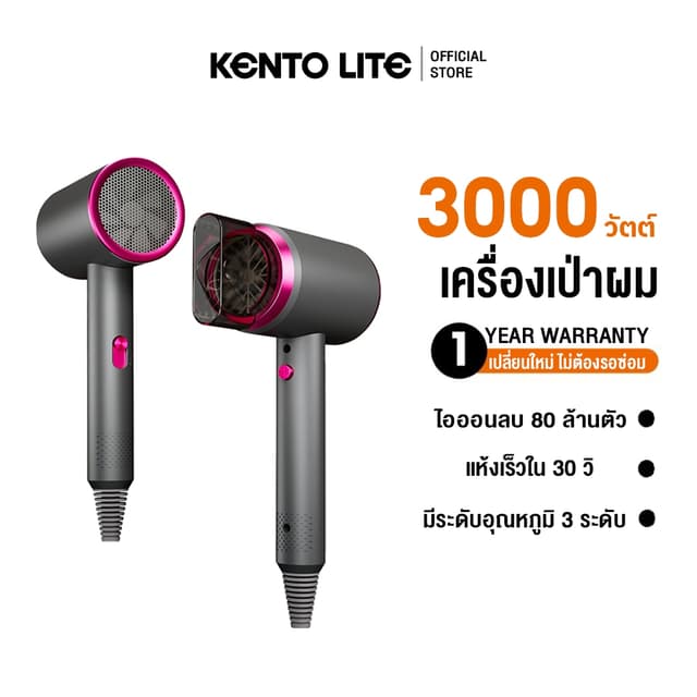 High-Speed ไดร์เป่าผม เครื่องเป่าผม 3000 วัตต์ ที่เป่าผม ลมแ