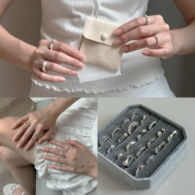 MWS [แหวนเงินแท้ All Silver] ดีไซน์สวยจะใส่เดี่ยวๆหรือ mix&m