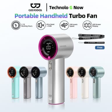GOOJODOQ Gfs001 พัดลมพกพา 4000mah พัดลม Type C พัดลมไอเย็น พร้อมจอแสดงผล พัดลมมือถือ พัดลมมือถือ