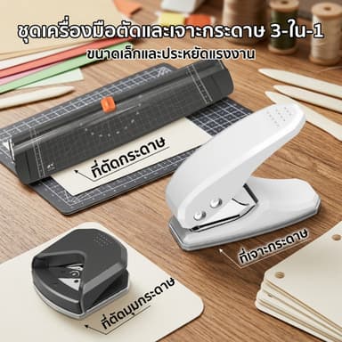 พร้อมส่ง 【ตัดกระดาษ】 ชุดอุปกรณ์เสริมเครื่องเคลือบA4 ที่้ตัดกระดาษ ที่ตัดมุมกระดาษ ที่เจาะกระดาษ