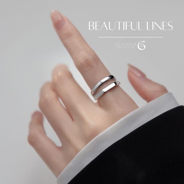 GLAMOR✨แหวนเงินแท้ Beautiful Lines แหวนคู่รักดีไซน์มินิมอล เ