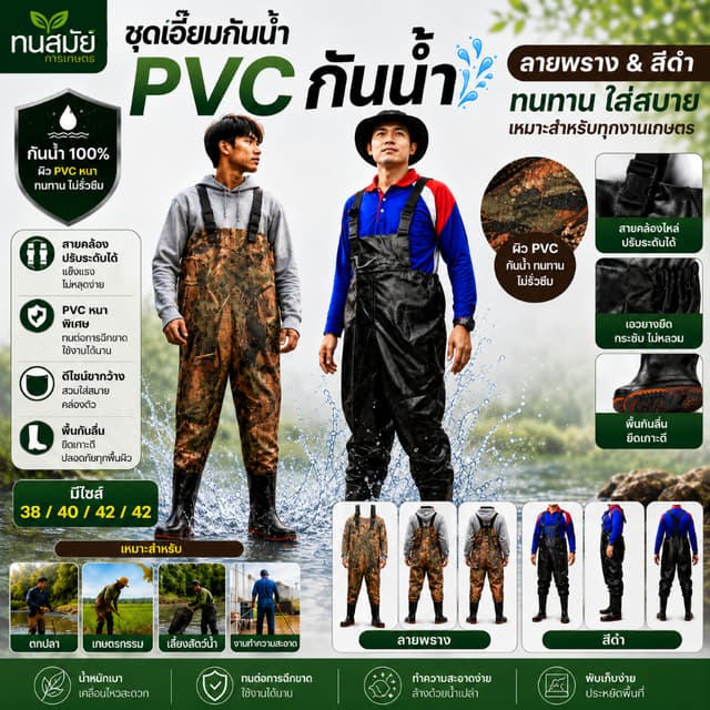 ชุดเอี๊ยมกันน้ำ เอี้ยมกันน้ำ รองเท้าบูท ชุดบูท บูธตกปลากันน้