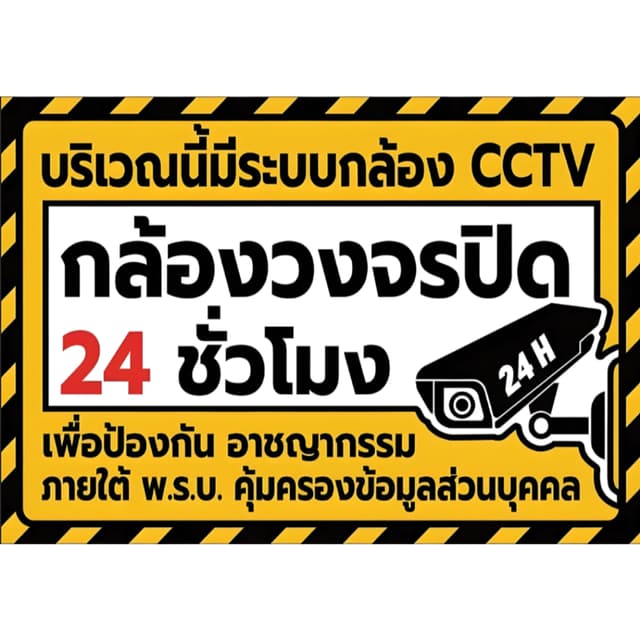 ป้ายไวนิล กล้องวงจรปิด  กล้องCCTV ป้ายไวนิล แก้ไขข้อความได้ 