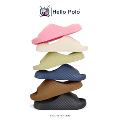 Hello Polo รองเท้าแตะผู้หญิง รองเท้าน่ารัก รองเท้านิ่มเหมือนเหยียบขี้ 4cm พื้นหนา กันลื่น ลายอุ้งเท้าแมว HP8014