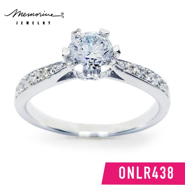 Memorine Jewelry แหวนเงินแท้ 925 ฝังเพชรสวิส (CZ) : ONLR438