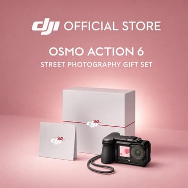 [สินค้าใหม่] DJI Osmo Action 6 Street Photography Gift Set | 1/1.1-Inch CMOS | สโลว์โมชั่น 32x | ความจุในตัว 50 GB