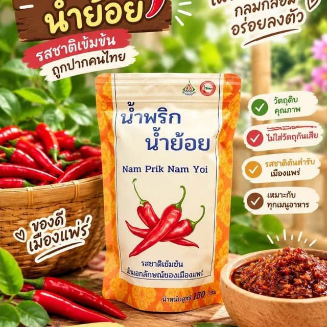 น้ำพริกน้ำย้อยเมืองแพร่ น้ำพริก (สินค้าขายดี)