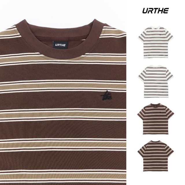 URTHE - เสื้อยืด ลายทาง Oversize รุ่น HERITAGE STRIPE T-SHIR