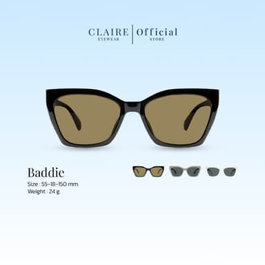 CLAIRE : (BD) แว่นกันแดด รุ่น Baddie แว่นกันแดด UV400