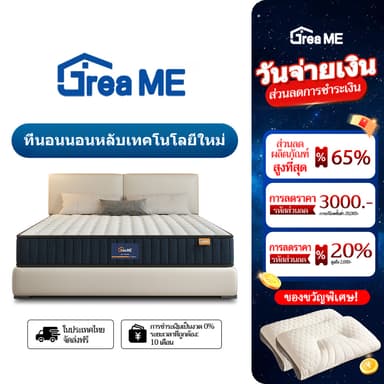 Dreame ที่นอนสปริงเสริมยางพารา ความหนา 8 นิ้ว รองรับกระดูกสันหลัง บรรเทาปวดหลัง แถมหมอนหนุน