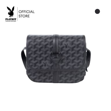 PLAYBOY รุ่น Matin Crossbody Bag กระเป๋าสะพายข้าง รหัส ST-B261PBM339-BK ดีไซน์ลาย Monogram