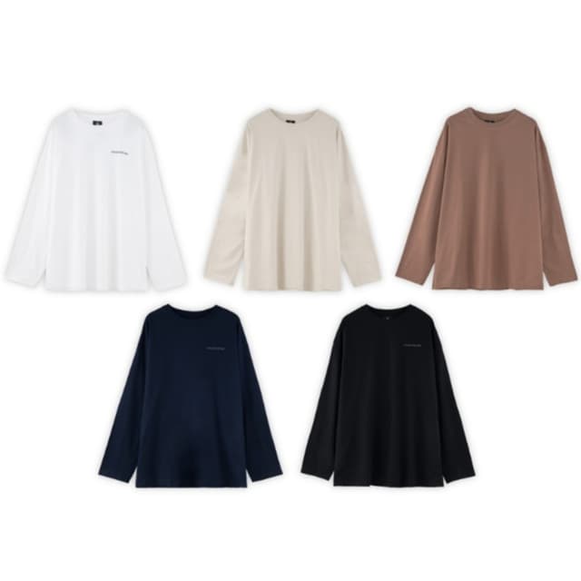 URTHE - เสื้อยืด สกรีนโลโก้ 3D รุ่น OVERSIZED LONG SLEEVE