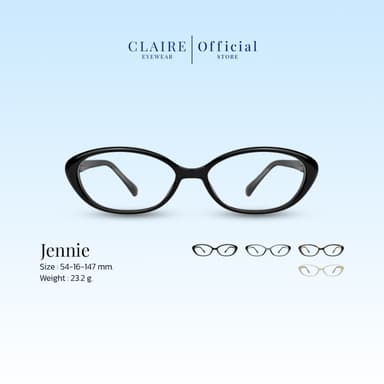 CLAIRE : (JN) แว่นกรองแสงUV รุ่น "Jennie" ไม่มีค่าสายตา กันแดดUV400 | เลนส์ออกแดดไม่เปลี่ยนสี